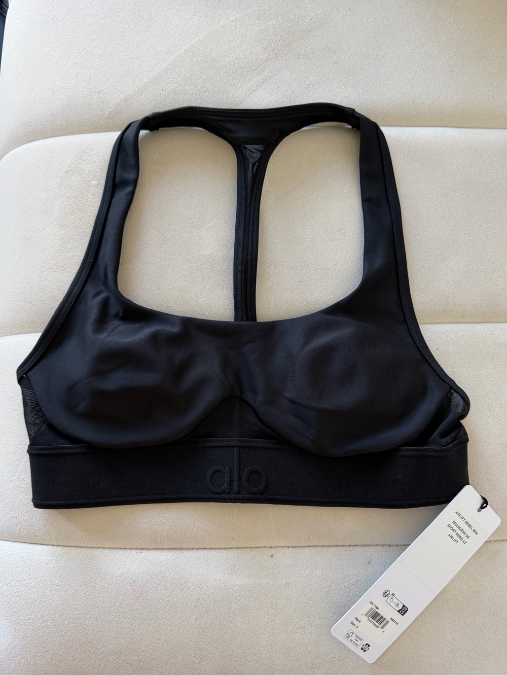 ALO Yoga Airlift Rebel Sports Bra Black Size Small NWT - Picture 4 of 8